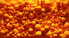 橙色圆球三维背景图案3D图解绘制