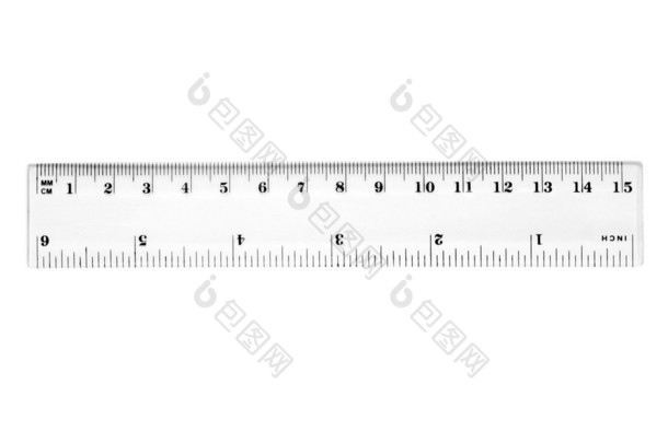 15 厘米或 6 英寸的标尺