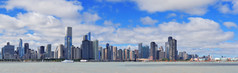 芝加哥城市城市天际线全景