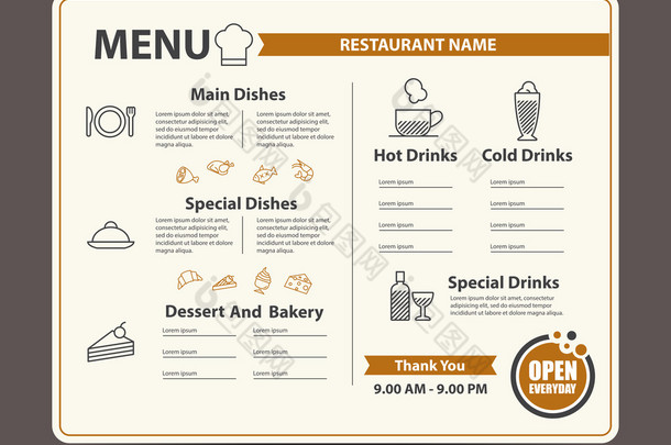 餐厅和咖啡厅菜单设计