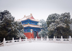 在北京的孔庙。冬天的时候.