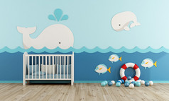 婴儿室在海洋风格