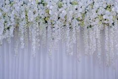 婚礼上美丽的花朵背景