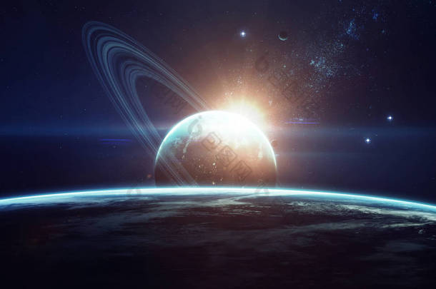 深空<strong>想象</strong>，行星，恒星和星系在无尽的宇宙元素这张图片由美国宇航局提供