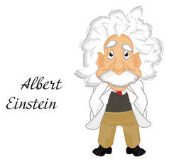 阿尔伯特·爱因斯坦站在他的名字