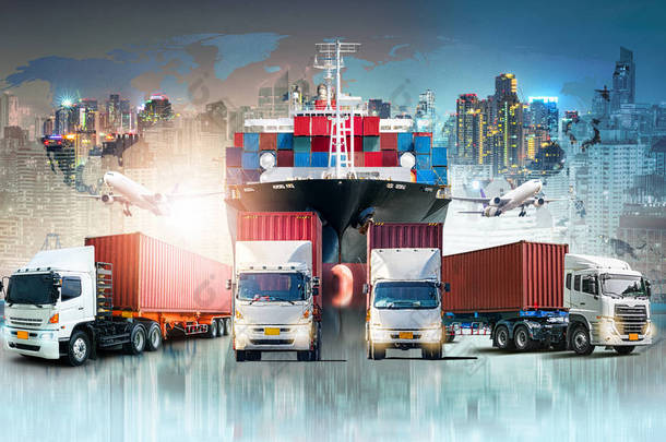 全球商业物流<strong>进出口</strong>背景和集装箱运输概念