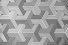 3d. 抽象银金属背景。几何六边形。不同的颜色