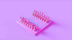 棋盘和棋子 3D 插图 3D 渲染 