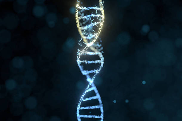 Dna<strong>粒子</strong>和漫射发<strong>光线</strong>，3D渲染.