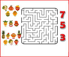 为学龄前儿童设计的有趣的迷宫游戏。学龄前儿童逻辑教育说明.