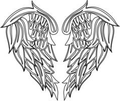heart shaped wings in black and white colors,heart wings, t-shit print designs