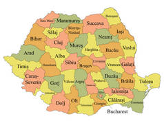 欧洲国家罗马尼亚彩色标签国家图