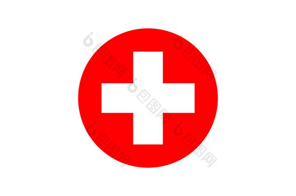 急救医疗<strong>图标</strong>符号符号白色背景.<strong>紧急</strong>红十字会在医院。图例.