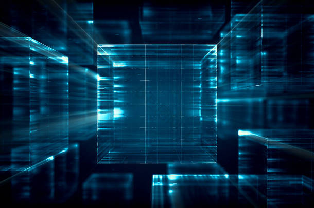未来<strong>主义抽象</strong>数字科学技术概念背景.3d说明