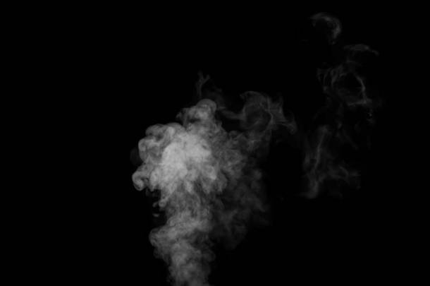 白色的<strong>烟雾</strong>，黑色的背景上的烟，以增加你的照片。完美的<strong>烟雾</strong>，蒸汽，芬芳，<strong>香</strong>水为您的照片.