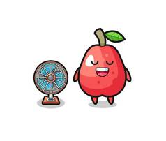 cute water apple is standing in front of the fan , cute design
