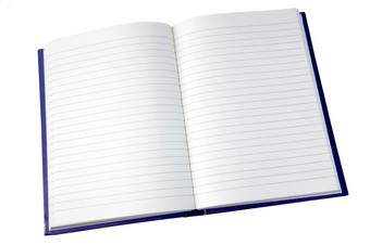 开放页面笔记本孤立的白色