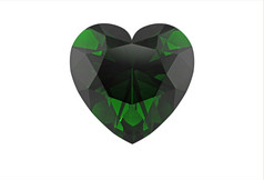 绿色钻石翡翠形式心孤立的白色