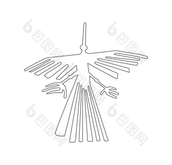 纳斯卡秘鲁鸟古老的geoglyph象征插图