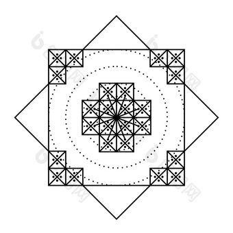 纳斯卡秘鲁曼荼罗古老的geoglyph象征插图