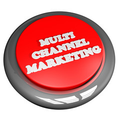 Mutichannel市场营销按钮孤立的在白色渲染广场图像