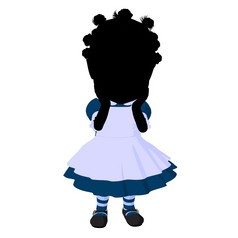 小非洲美国爱丽丝仙境插图轮廓白色背景