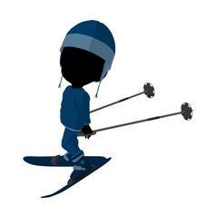 小滑雪女孩白色背景