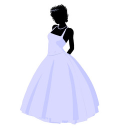 非洲阿梅尔坎女人婚礼衣服轮廓插图白色背景