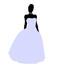 女人婚礼衣服轮廓插图白色背景