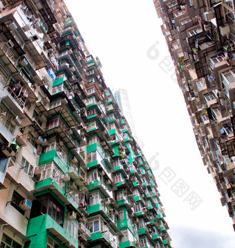 在拥挤的住房在<strong>香港香港</strong>rsquo老住宅区采石场湾在<strong>香港香港</strong>一个的大多数人口填充区域的世界