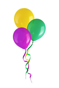 聚会，派对色彩斑斓的气球孤立的白色背景