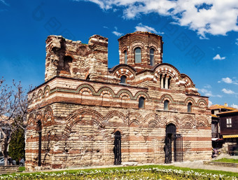 的古老的城市内塞伯尔联合国教科文组织世界遗产网站保加利亚夏天日出