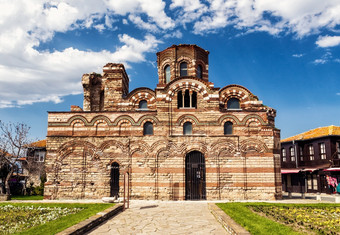 的古老的城市内塞伯尔联合国教科文组织世界遗产网站保加利亚夏天日出