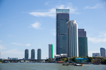 建筑沿着的河建筑建筑相邻的河方便运输沿着的潮Phraya河曼谷<strong>泰国</strong>