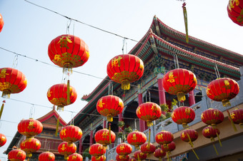 中国人红色的灯笼中国人新一年装饰的身份的中国人新一年