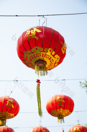 中国人红色的灯笼中国人新一年装饰的身份的中国人新一年