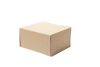 棕色（的）纸盒子白色背景矩形纸盒子白色背景可以部署很容易