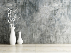 花瓶陶瓷木而且混凝土墙背景