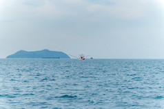 特写镜头船的海洋景观