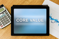 核心价值词数字平板电脑与计算器和金融图