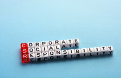 企业社会责任企业社会责任首字母缩写多维数据集蓝色的背景