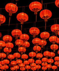 中国人红色的灯笼装饰为中国人新一年节日