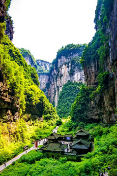 重庆五龙古老的在自然桥风景优美的区域