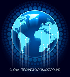 全球摘要技术背景全球网络概念向量背景