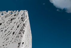 细节未来主义的超级油轮白色建筑外观博览会米兰意大利