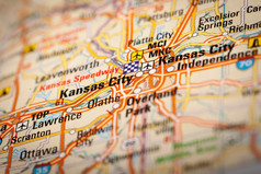 地图摄影堪萨斯城市路地图