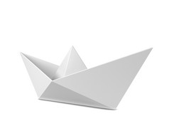 纸船插图孤立的白色背景