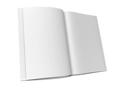 开放杂志宣传册插图孤立的白色背景