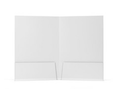 空白纸文件夹模型插图孤立的白色背景