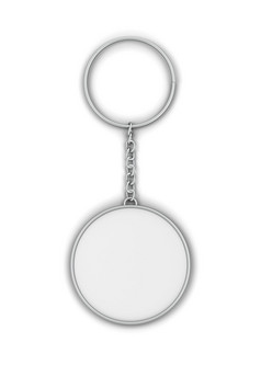 空白金属钥匙链模型插图孤立的白色背景